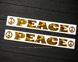 2Pcs Peace Sign Floral Groovy Style Car Truck Vinyl Sticker Decal 7" Each