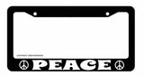 Peace Symbol Sign Groovy Old School Style Black License Plate Frame