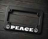 Peace Sign Groovy Old School Style Motorcycle License Plate Frame