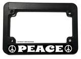 Peace Sign Groovy Old School Style Motorcycle License Plate Frame