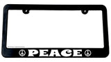 Peace Symbol Sign Groovy Old School Slim Style License Plate Frame