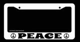 Peace Symbol Sign Groovy Old School Style White V01 License Plate Frame