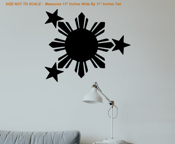 Philippines Flag Sun And Stars Wall Decor Decal - 11
