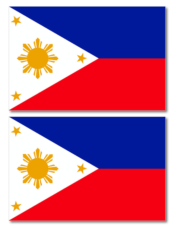 x2 National flag Philippines Car Truck Window Bumper Laptop Vinyl Sticker Decals - OwnTheAvenue