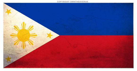 Philippines Filipino World Country Flag Vintage Style Sticker Decal 3.5