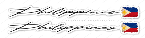 2Pcs Philippines Filipino Racing Drifting Vintage Style Flag Sticker Decals 5