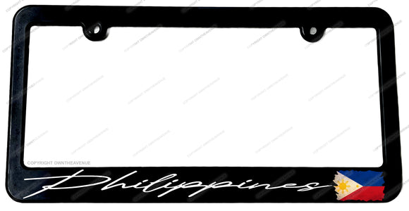 Philippines Vintage Style Flag Racing Drift Slim V01 License Plate Frame