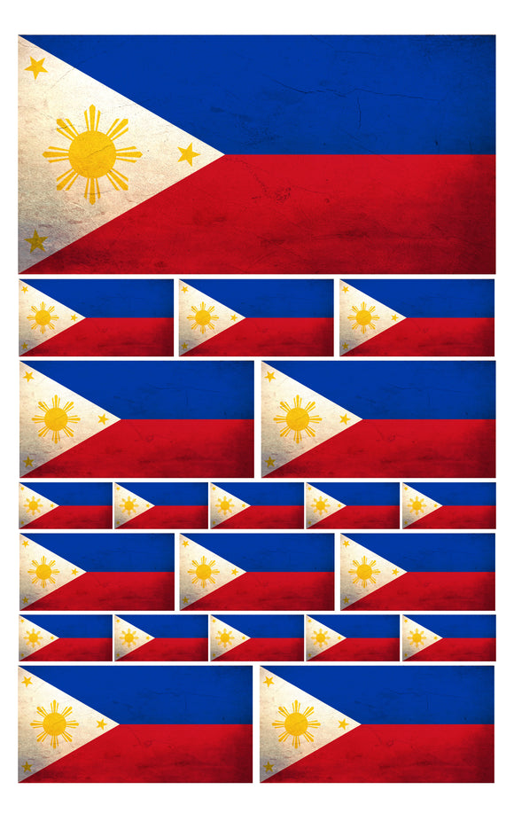 19Pcs Pack Lot Philippines Vintage Style World Flag Assorted Sticker Decals - OwnTheAvenue