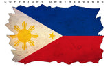 2Pcs Philippines Filipino Vintage Style Distressed Flag Sticker Decals 3"