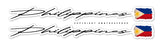 2Pcs Philippines Filipino Racing Drifting Vintage Style Flag Sticker Decals 5" - OwnTheAvenue