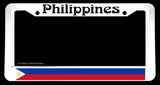 Philippines Philippine Filipino Flag Auto White V01 License Plate Frame - OwnTheAvenue