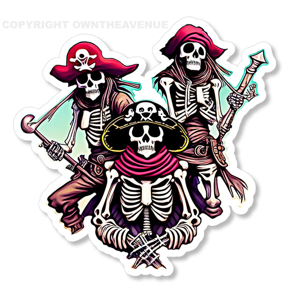 Skeleton Pirates Car Truck Window Bumper Laptop Vinyl Sticker Decal 3.75