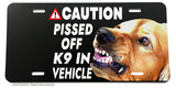 Warning Caution Angry Dog In Car Funny Joke Car Truck License Plate Cover - OwnTheAvenue