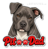 2 Pack - Pitbull Dad Vinyl Decal Stickers Car Window Bumper Rescue Dog - 4.5" Inches Each - OwnTheAvenue
