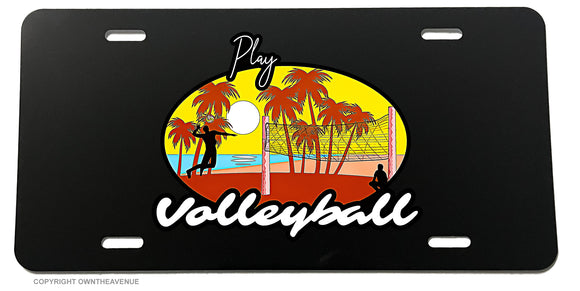 Play Volleyball Sports Outdoors Vintage Art Beach Ocean License Plate Cover - OwnTheAvenue