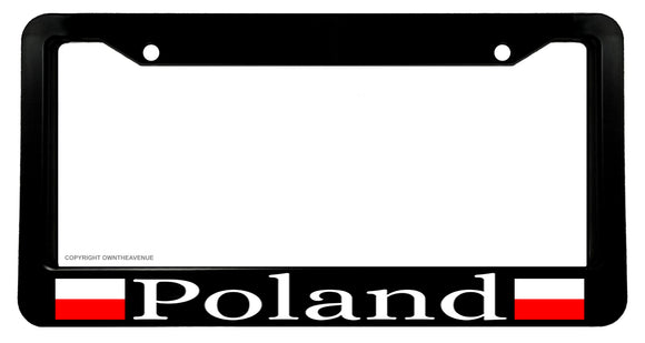 Poland Polish Flag Car Truck License Plate Frame Model-84763