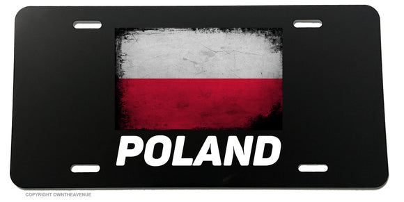 Poland Polish Polska Polski Flag Europe Vintage Style License Plate Cover - OwnTheAvenue