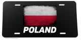 Poland Polish Polska Polski Flag Europe Vintage Style License Plate Cover - OwnTheAvenue