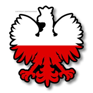 Poland Polish Eagle Flag Car Truck Laptop Sticker Decal 4" Model: 343
