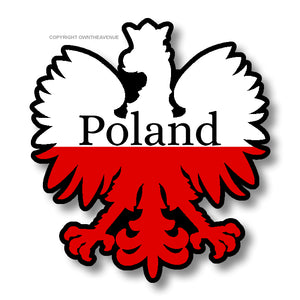 Poland Polish Eagle Flag Car Truck Laptop Sticker Decal 4" Model: 4362