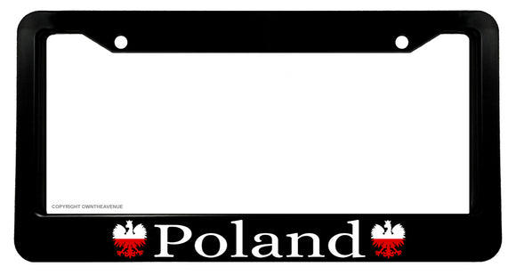 Poland Polish Eagle Flag Car Truck License Plate Frame Model-2373