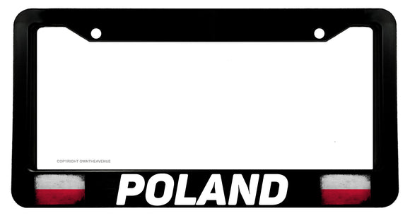Poland Polish Polska Polski Flag Europe License Plate Frame - OwnTheAvenue