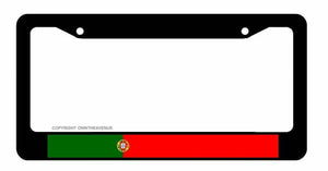 Portugal Flag Country Stripe Racing Car Truck License Plate Frame