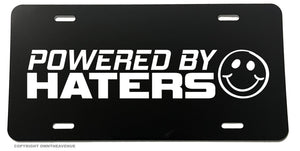 Powered By Haters Funny Joke JDM Drifting Racing License Plate Cover - OwnTheAvenue