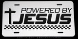 Powered By Jesus Christian Carbon Fiber Vinyl Racing Style License Plate - OwnTheAvenue