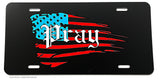 American Flag Pray Religious Christian Jesus V01 License Plate Cover - OwnTheAvenue