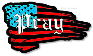 American Flag Pray Religious Christian Jesus V01 Sticker Decal 4"