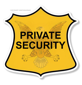 Private Security Badge Guard Warning Safety Gold Bronze Eagle Vinyl Sticker Decal 3.5" - OwnTheAvenue
