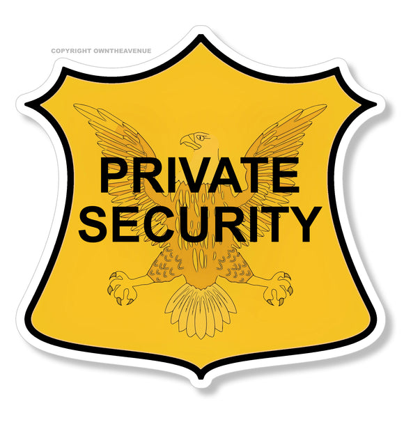 Private Security Badge Guard Warning Safety Gold Bronze Eagle Vinyl Sticker Decal 3.5