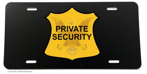 Private Security Badge Logo Vehicle Eagle Guard Safety Warning License Plate Cover