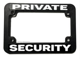 Private Security Guard Safety Warning Caution Motorcycle License Plate Frame - OwnTheAvenue