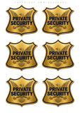 6Pcs Private Security Badge Guard Warning Safety Gold Bronze Eagle Vinyl Sticker Decal Metallic Model - 3" Inches Long Side Each - OwnTheAvenue