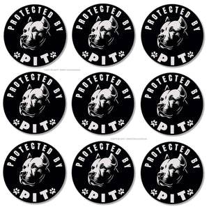 9Pcs Protected By Pit Funny Joke Humor Car Truck Laptop Vinyl Sticker Decals 2.25" Each