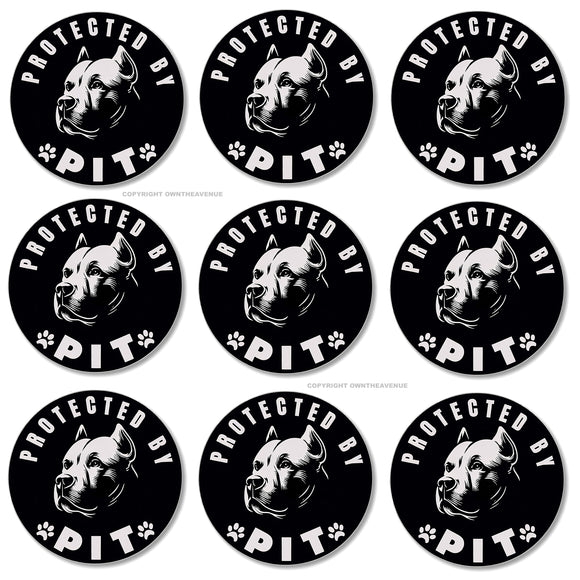 9Pcs Protected By Pit Funny Joke Humor Car Truck Laptop Vinyl Sticker Decals 2.25