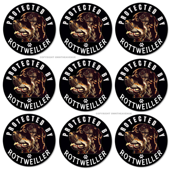 9Pcs Protected By Rottweiler Funny Joke Humor Car Truck Laptop Vinyl Sticker Decals 2.25