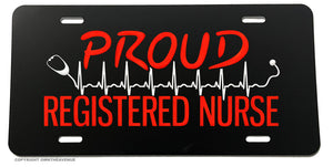 Proud Registered Nurse RN Care Giver MD Car Truck License Plate Cover - OwnTheAvenue