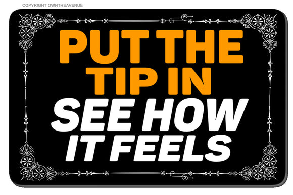 Put The Tip In See How It Feels Funny Joke Gratuity Jar Sticker Decal 3