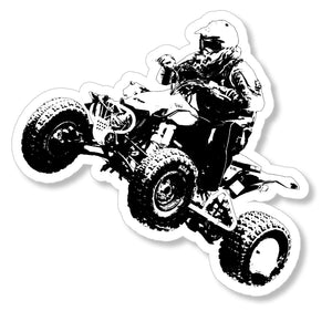 Quad ATV all terrain vehicle four wheeler car truck window bumper sticker decal