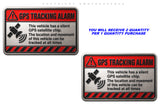 x2 Warning GPS Tracking Alarm Decal Anti-Theft Decal Sticker for Car - Metallic Model RD743 - OwnTheAvenue