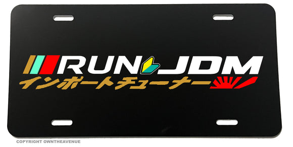 Run JDM Kanji Japanese Rising Sun Drifting Racing Auto License Plate