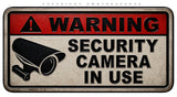 2 Pack - Warning Video Surveillance Security Burglar Alarm Vinyl Sticker Decals Rustic Style - 4.5" Inches Long Each - OwnTheAvenue