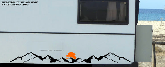 Sunset Mountains Camper RV Off Road Lifted Truck Vinyl Decal Sticker 70