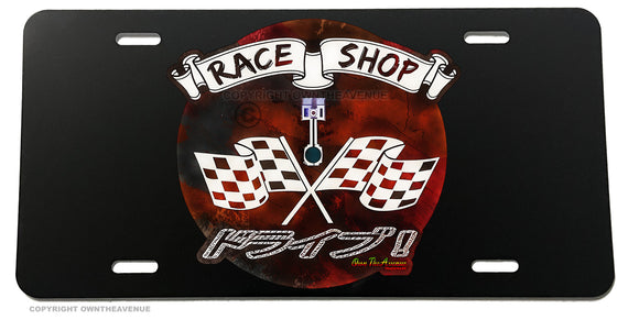 Hot Rod JDM Vintage Style Kanji Racing Drifting Race Shop Auto License Plate
