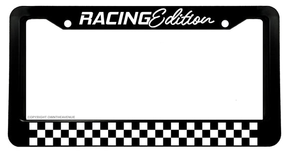Checkered Pattern Flag For Mini Euro Racing Drifting License Plate Frame