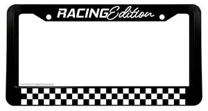 Checkered Pattern Flag Racing Edition Euro Racing Drifting License Plate Frame - OwnTheAvenue