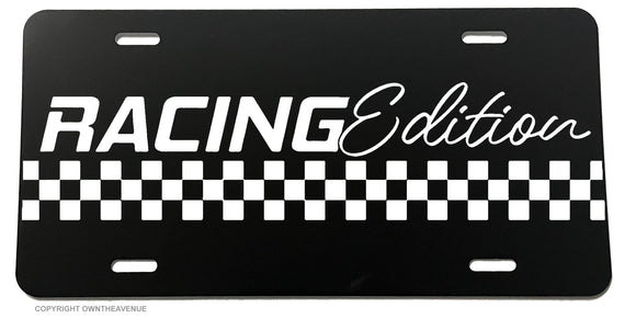 Checkered Pattern Flag Racing Edition Euro Racing Drifting License Plate Cover - OwnTheAvenue